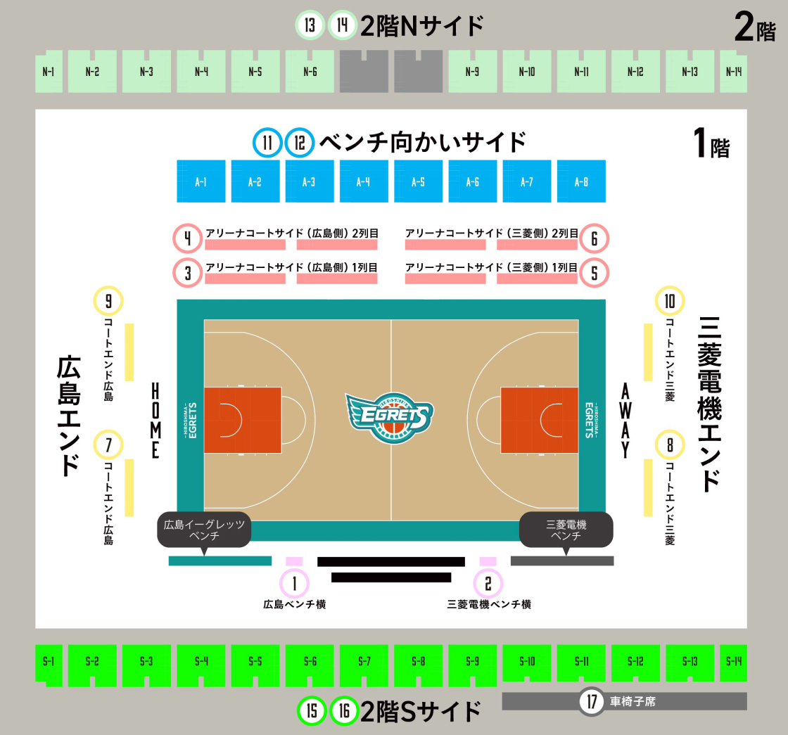 SHOWAグループ総合体育館の席図